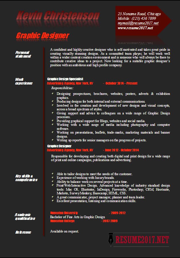 graphic designer resume examples 2017