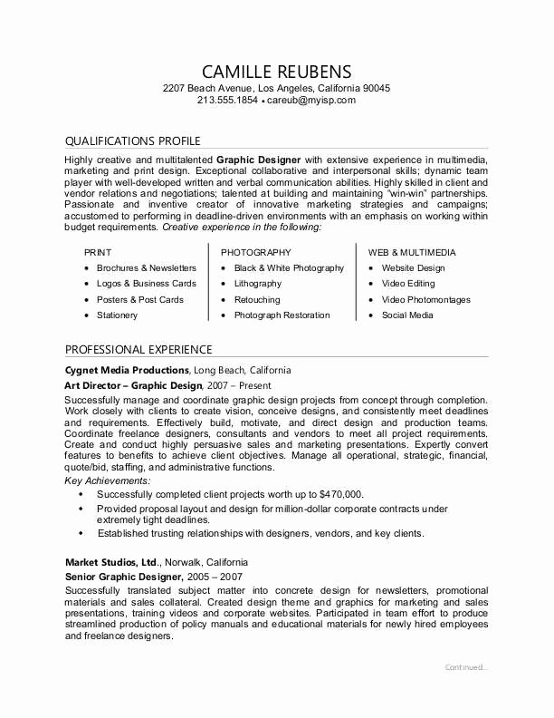 Graphic Designer Resume Sample