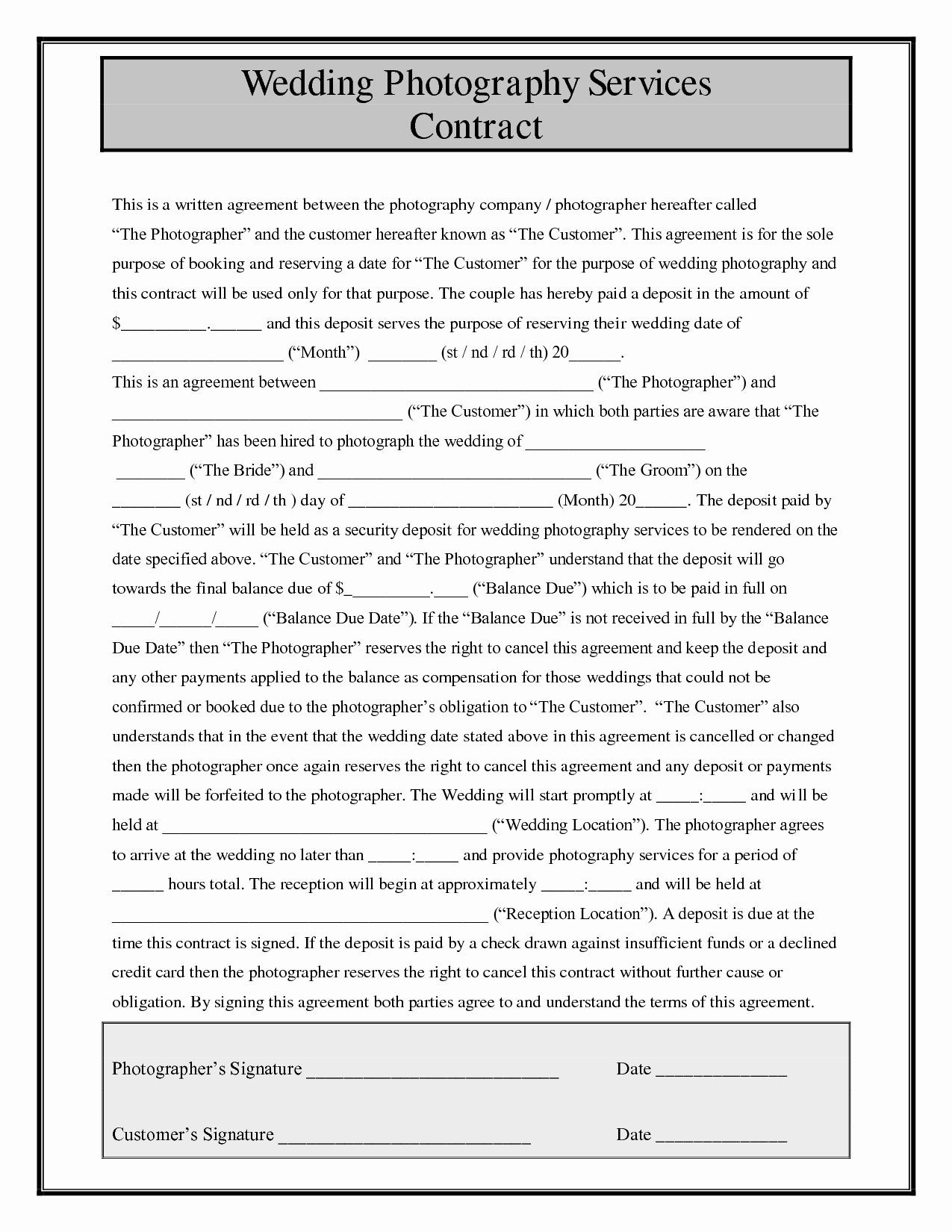 Graphy Contract Sample Free Printable Documents