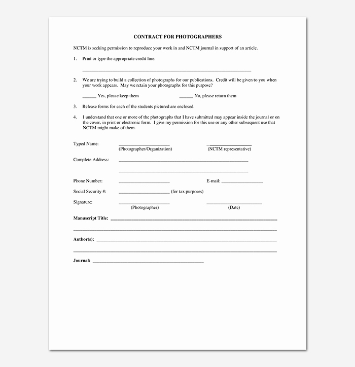 photography contract template