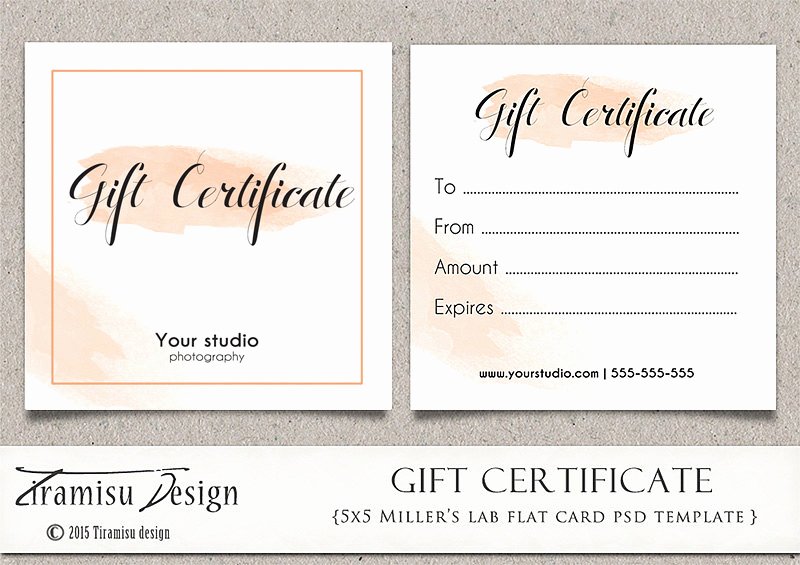 Graphy Gift Certificate Photoshop 5x5 Card Template