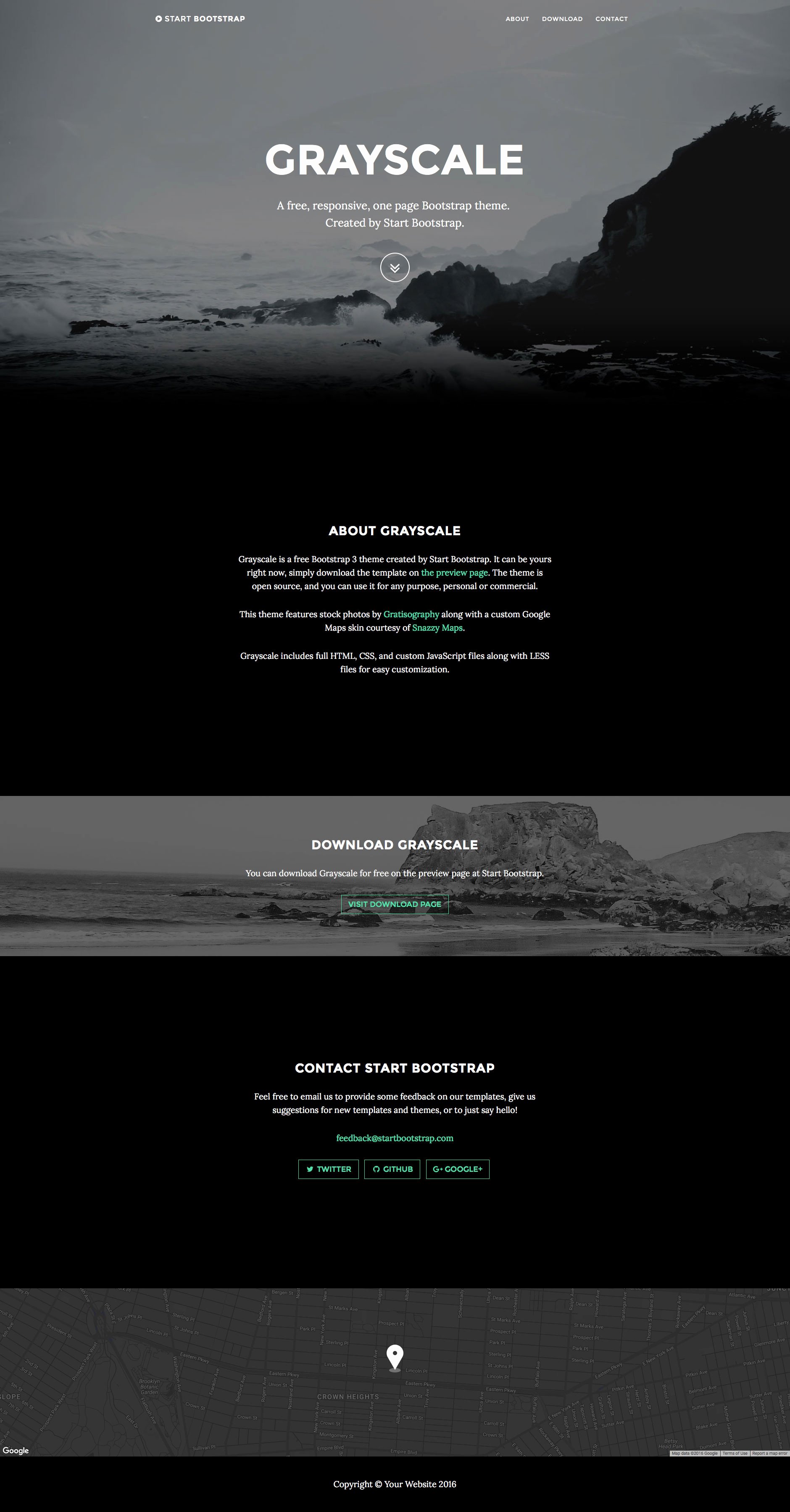 Grayscale Free Responsive HTML5 Bootstrap Template