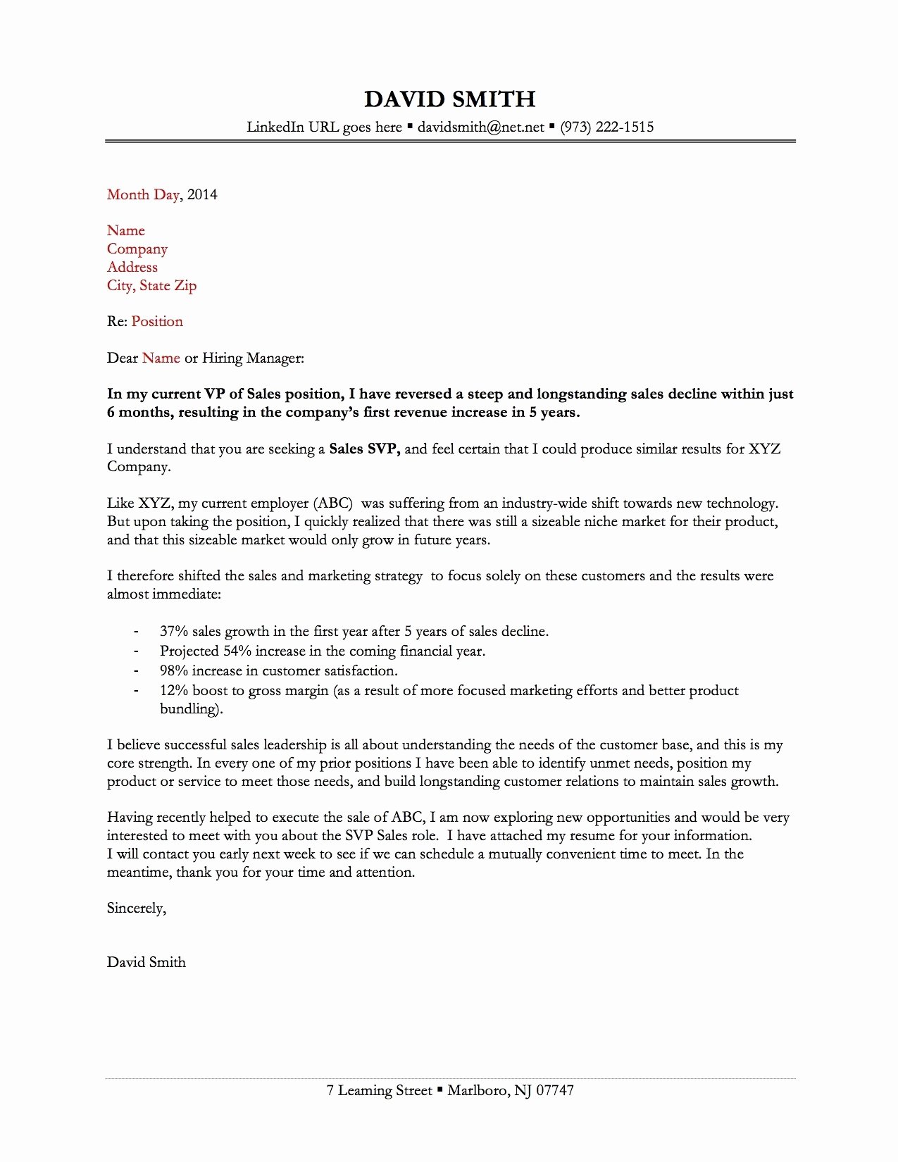 great cover letter examples