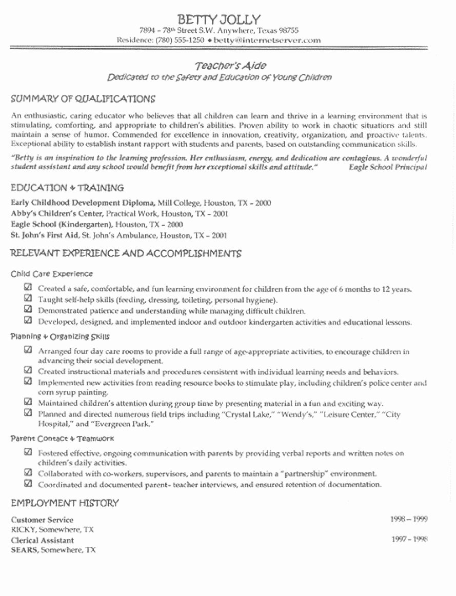 Great Resume Summary Diploma with No Experience – Perfect