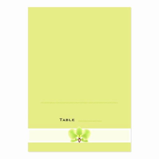 green orchid folded place cards business card