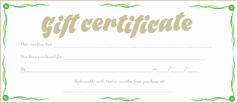 Green Waves Gift Certificate Template