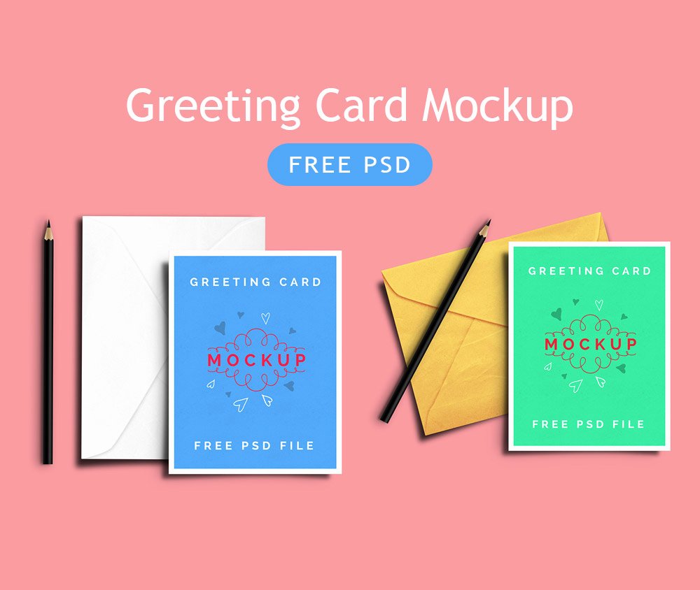 greeting card mockup free psd