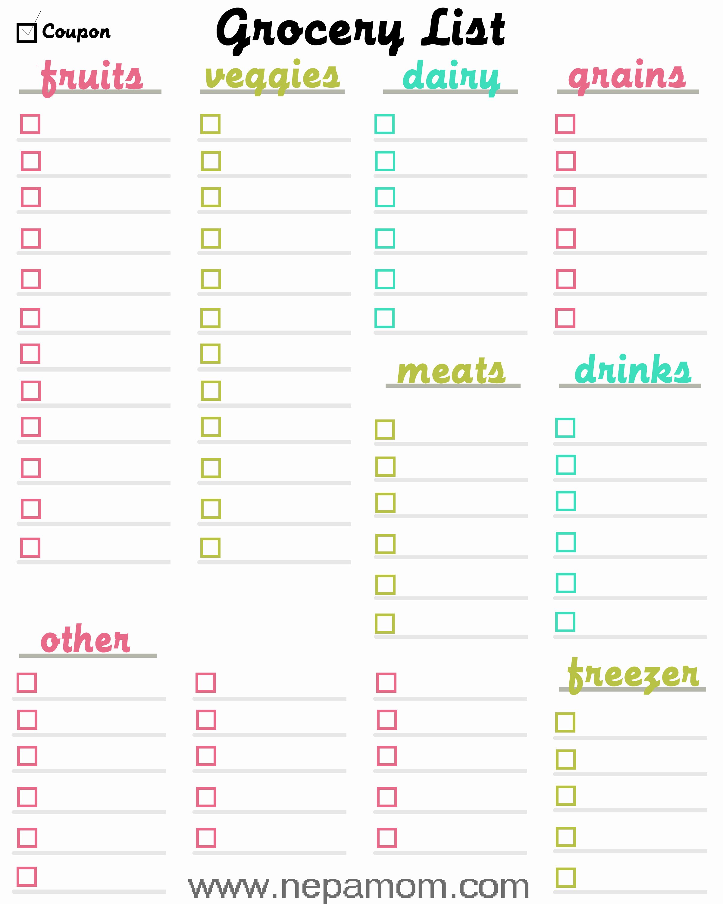 Grocery Shopping List Template Print This Template Out