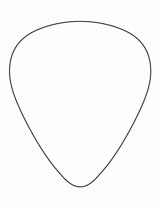 Guitar Pick Pattern Use the Printable Outline for Crafts