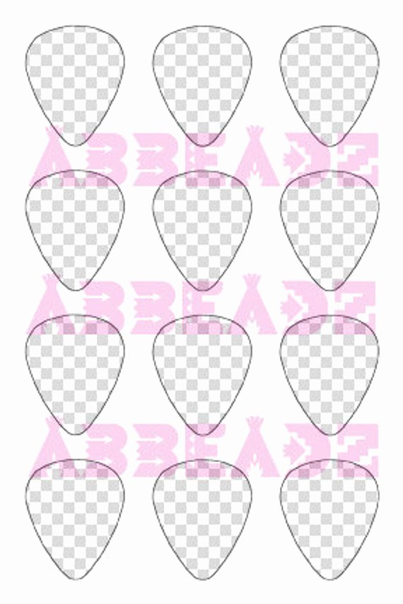 Guitar Pick Shape Collage Sheet Template 4x6 Match to Our