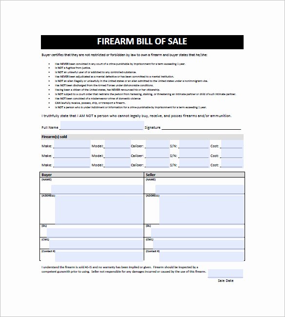 gun bill of sale