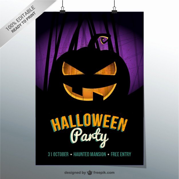 Halloween Party Flyer Template Vector