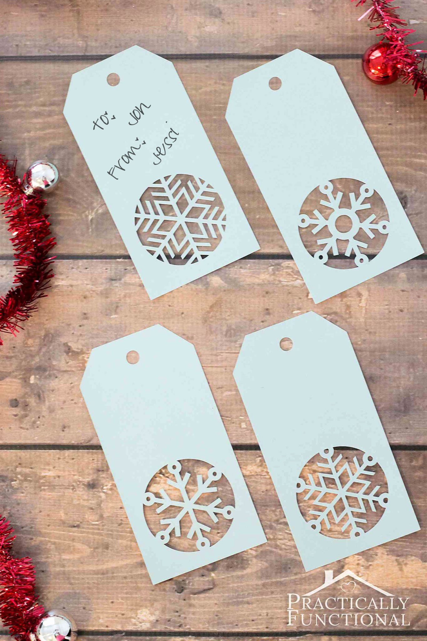 Handmade Snowflake Christmas Gift Tags Free Template
