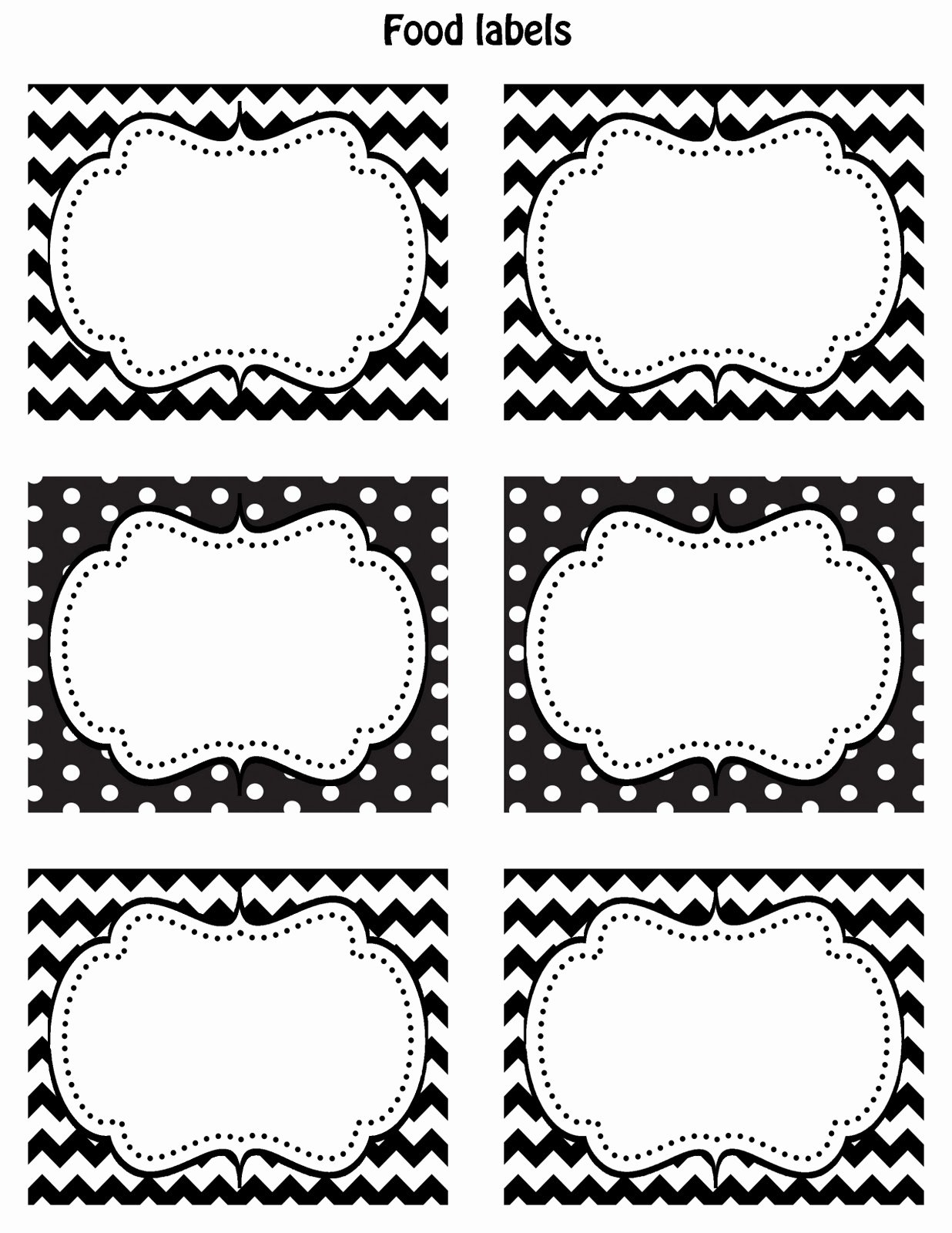 Happy Friday Free Printable Food Labels