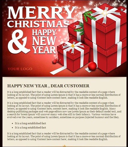 Happy New Year 2016 Email Template Business Greetings