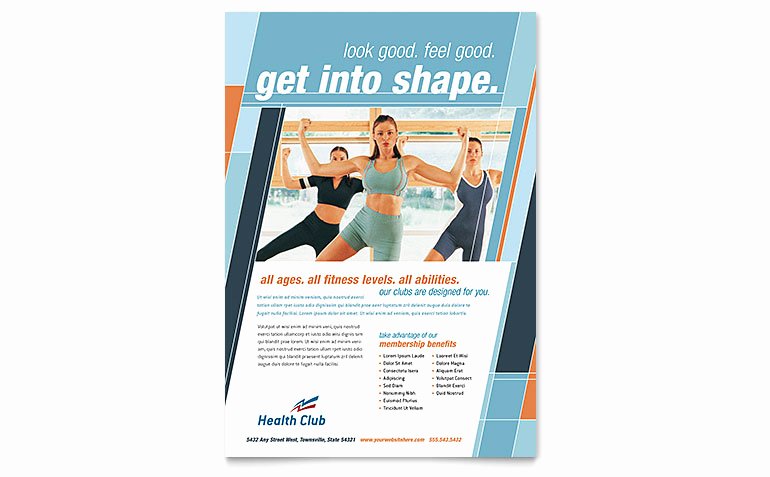 Health &amp; Fitness Gym Flyer Template Word &amp; Publisher