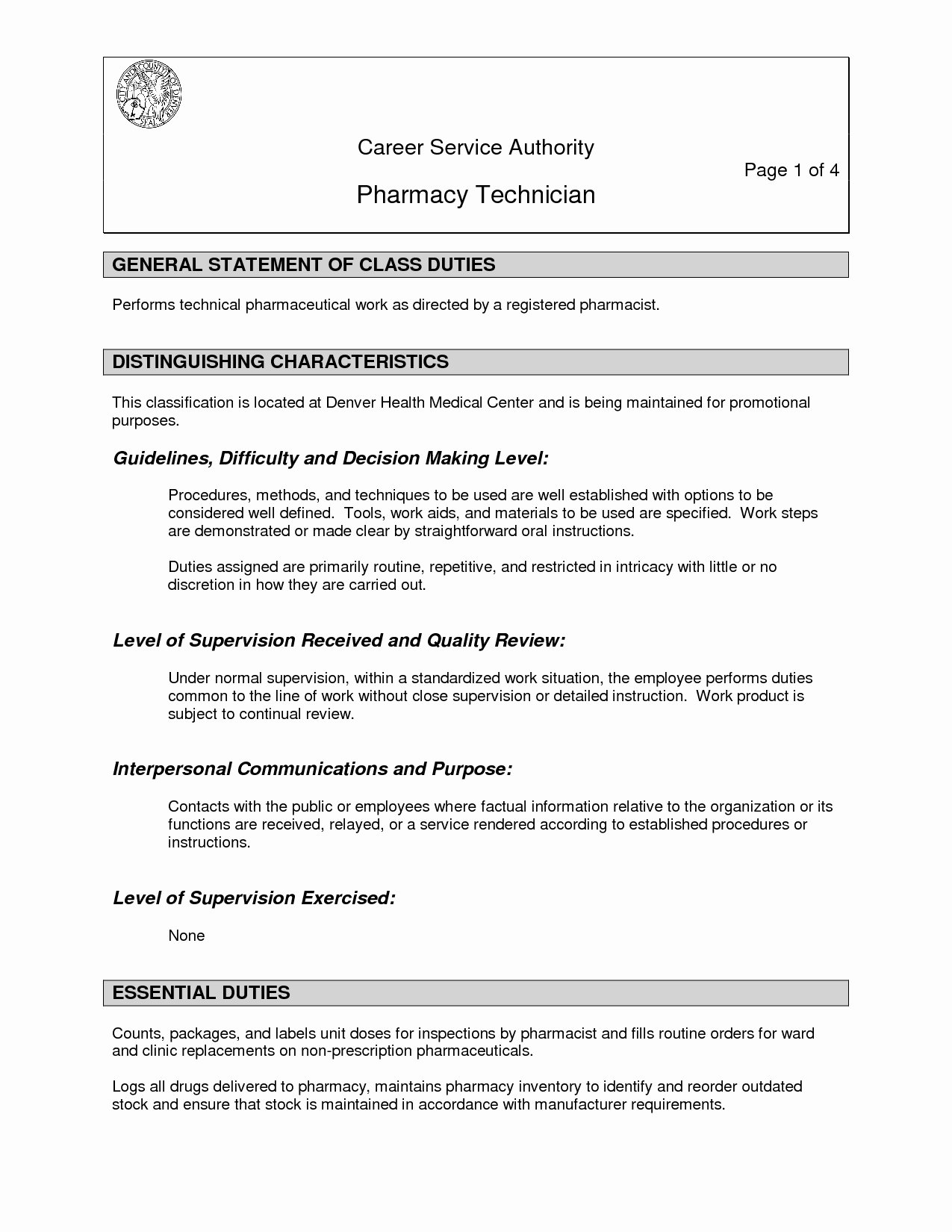 Healthcare Medical Resume 69 Pharmacy Technician Resume