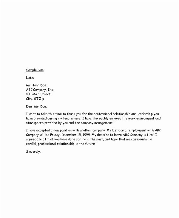 Heartfelt Resignation Letters 9 Free Sample Example