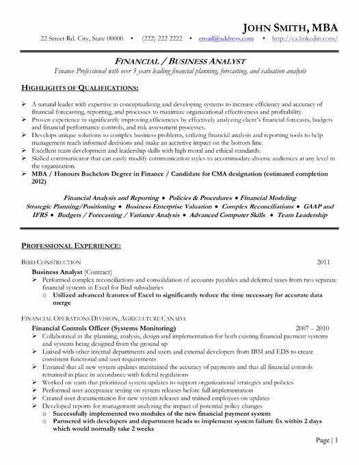 Here to Download This Financial Analyst Resume