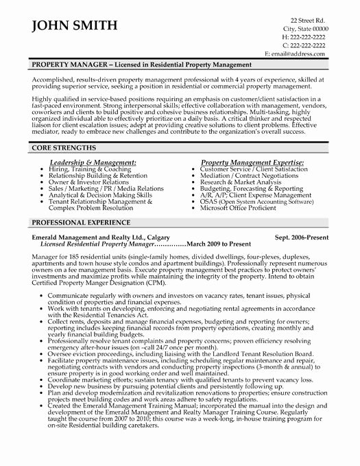 Here to Download This Property Manager Resume