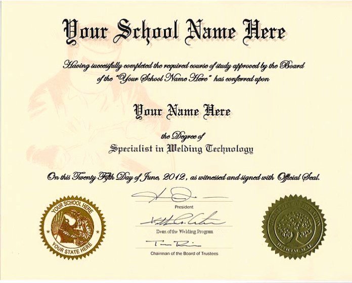 High School Diploma Template with Seal Free Download