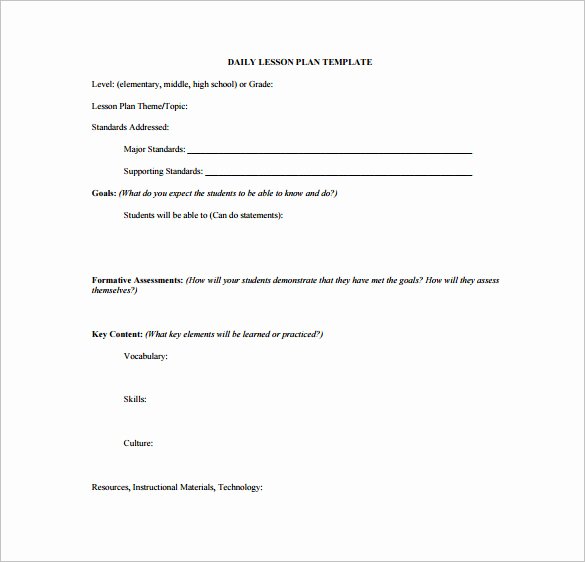High School Lesson Plan Template 5 Free Word Documents