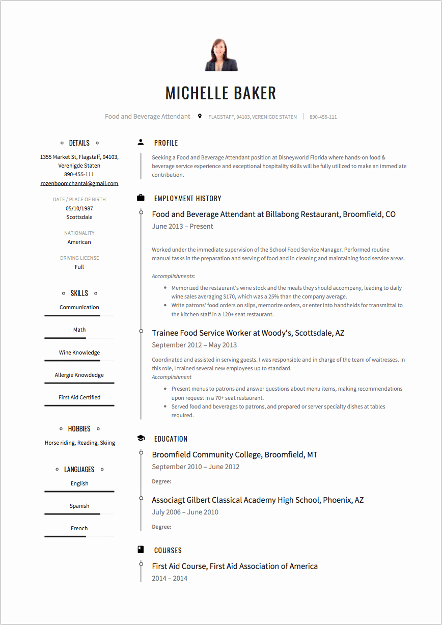 high school resume example