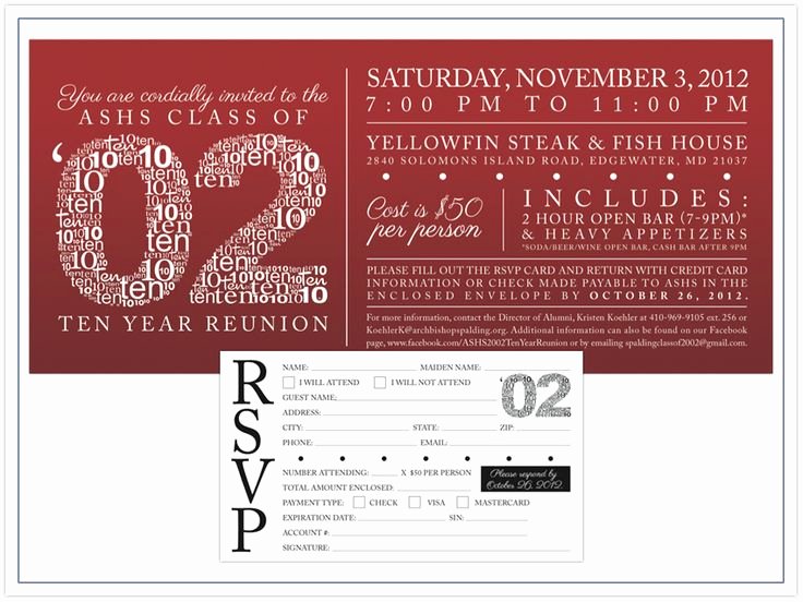 high school reunion invitation wording