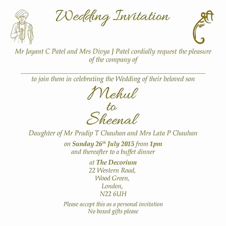 hindu wedding invitation wordings