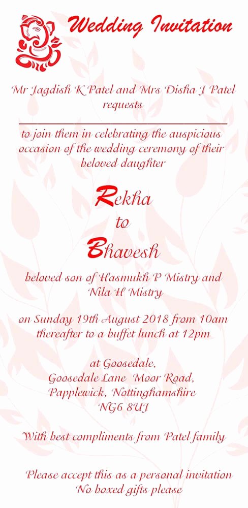 Hindu Wedding Invitation Wordings and Templates by Card Fusion