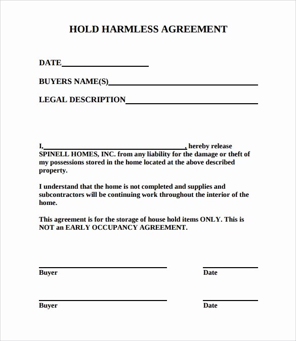 Hold Harmless Agreement 11 Download Documents In Pdf
