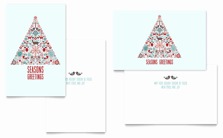 Holiday Art Greeting Card Template Word &amp; Publisher