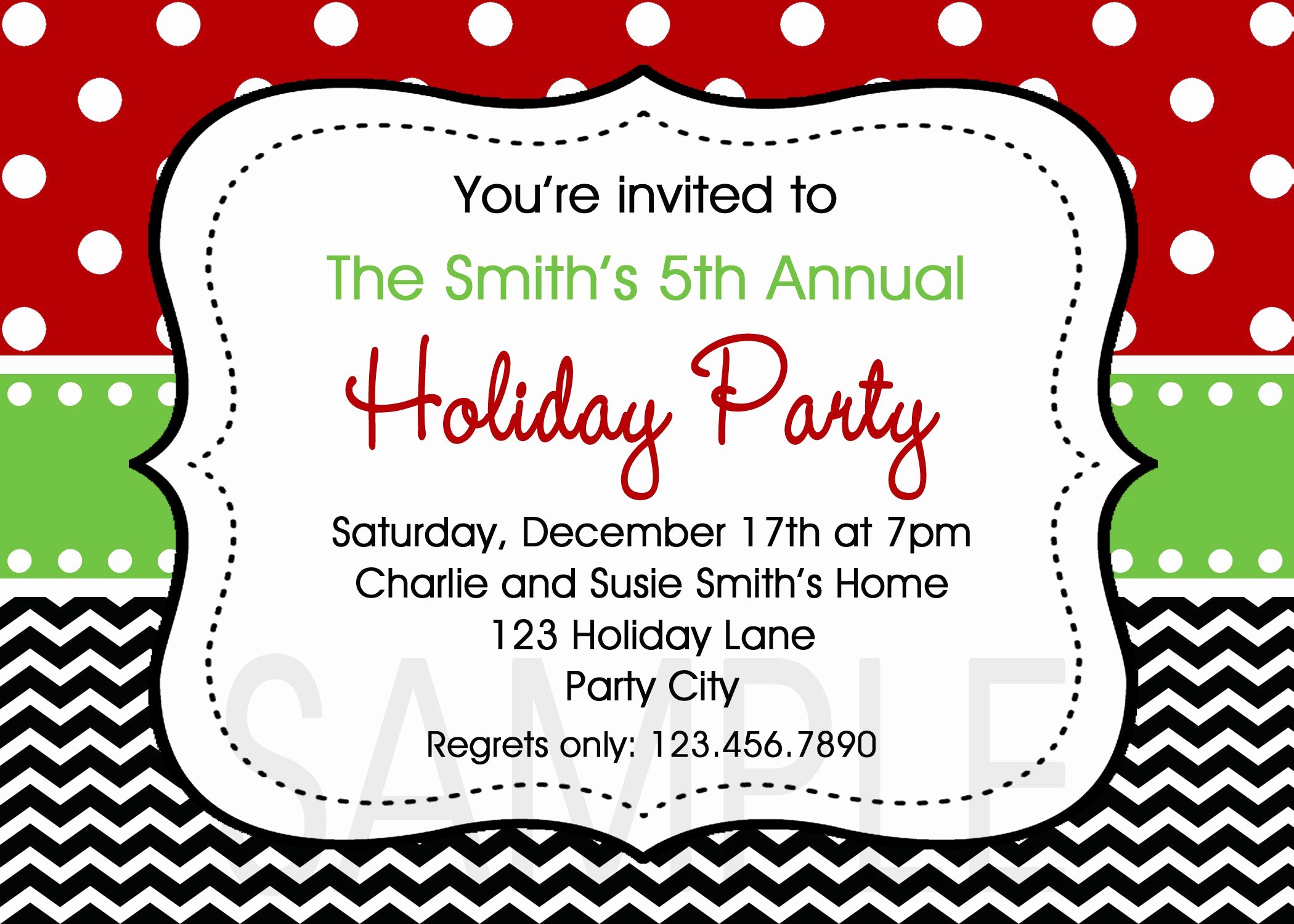 Holiday Luncheon Invitations Samples
