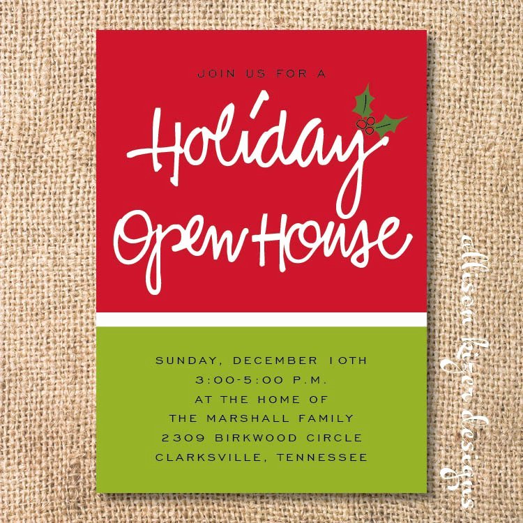 Holiday Open House Printable Invitation