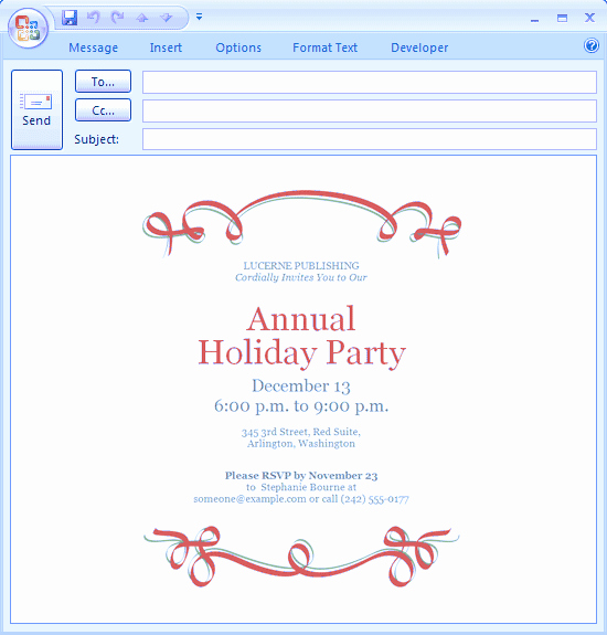 Holiday Party Email Invitations