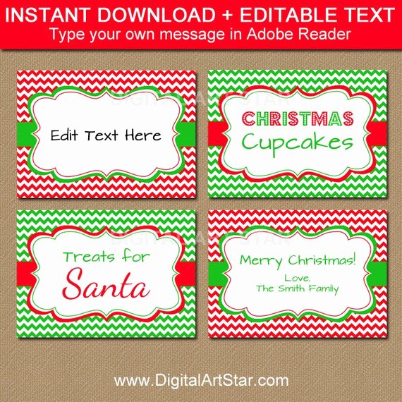 Holiday Party Food Labels Christmas Food Labels Printable