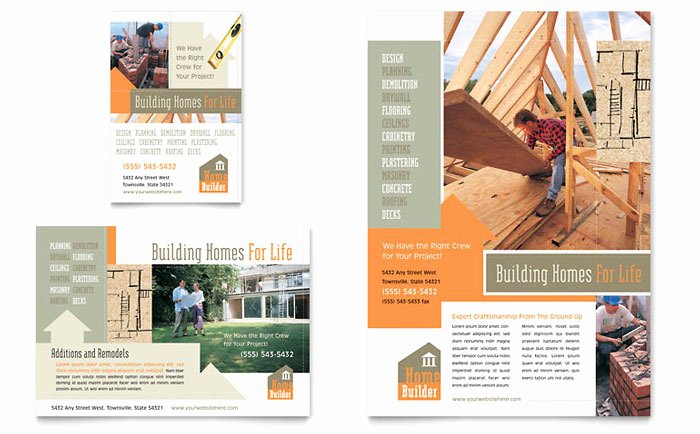 Home Building Carpentry Flyer &amp; Ad Template Design