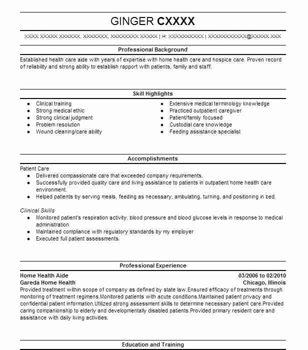 Home Health Care Resume Best Resume Gallery