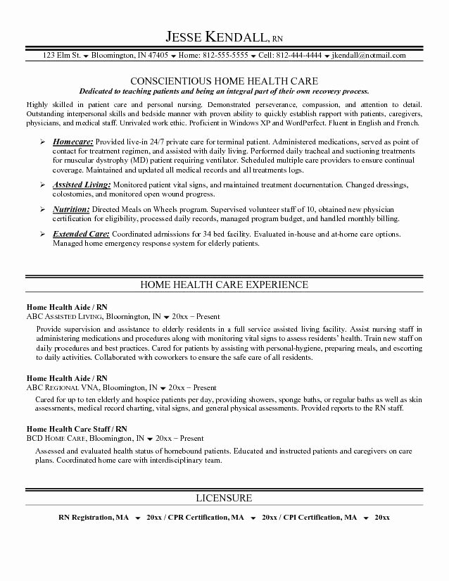 Home Health Care Resume Best Resume Gallery