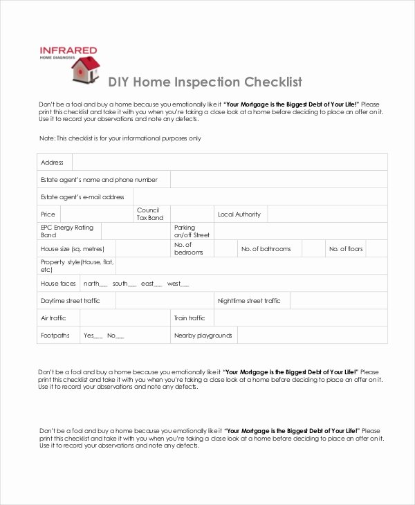 Home Inspection Checklist 13 Free Word Pdf Documents