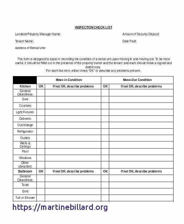Home Inspection Checklist Template Printable Foster Home