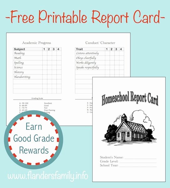 Homeschool Report Card Template Free