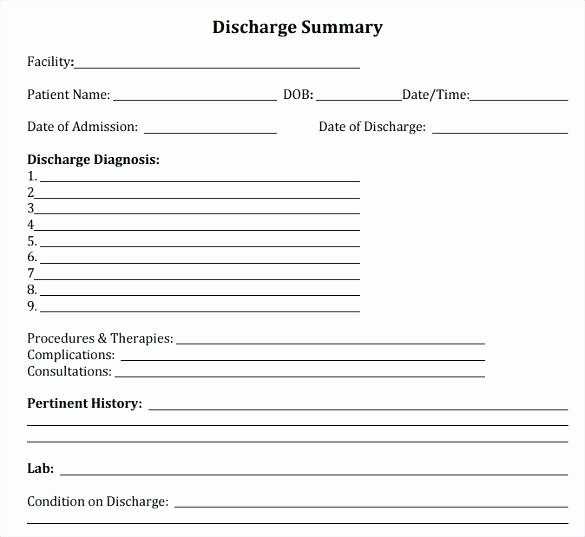 Hospital Discharge Summary format Pdf Papers Template