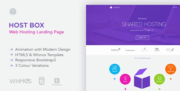 Hostbox â Responsive Whmcs &amp; HTML5 Landing Page Template