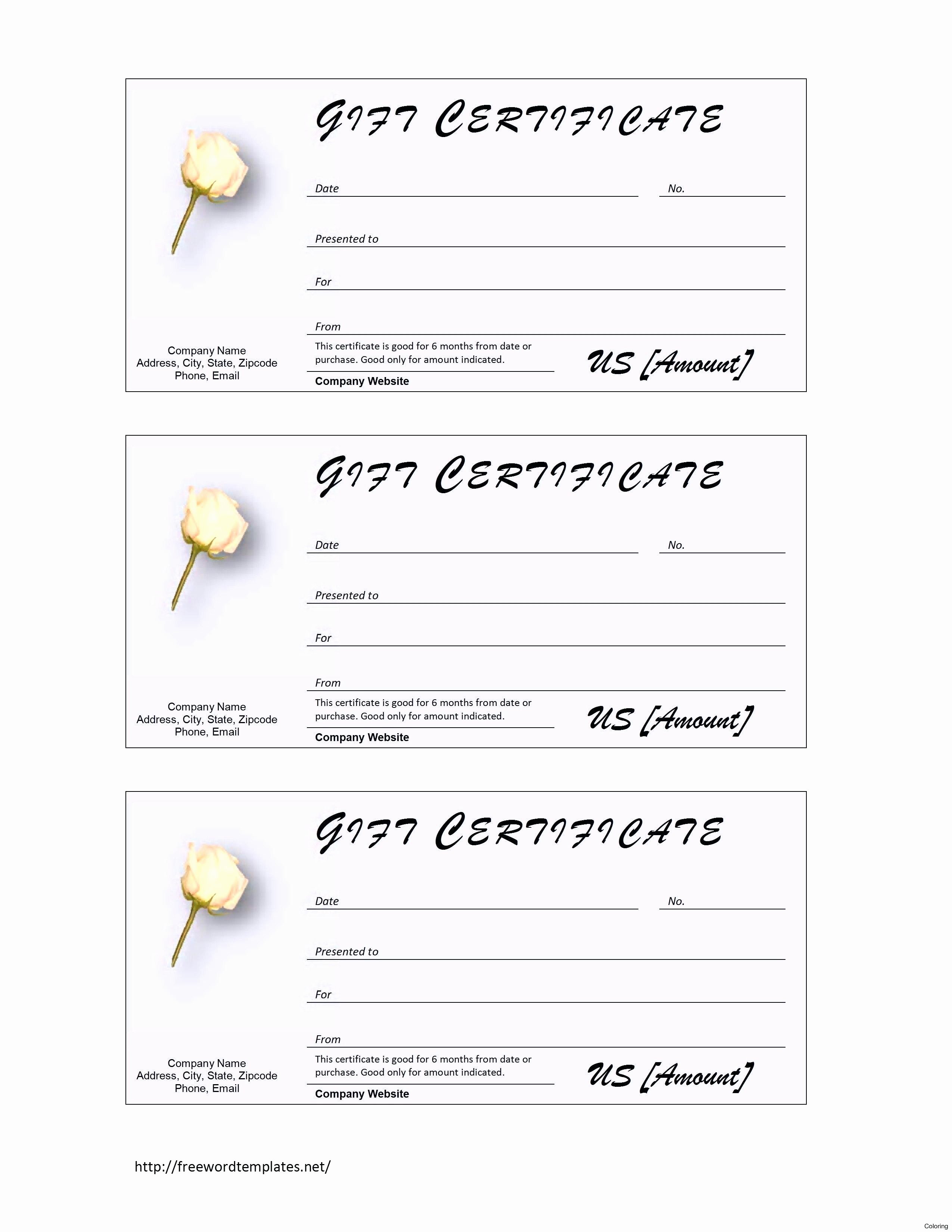 Hotel Gift Certificate Template