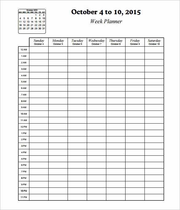 Hourly Schedule Template 10 Free Sample Example format