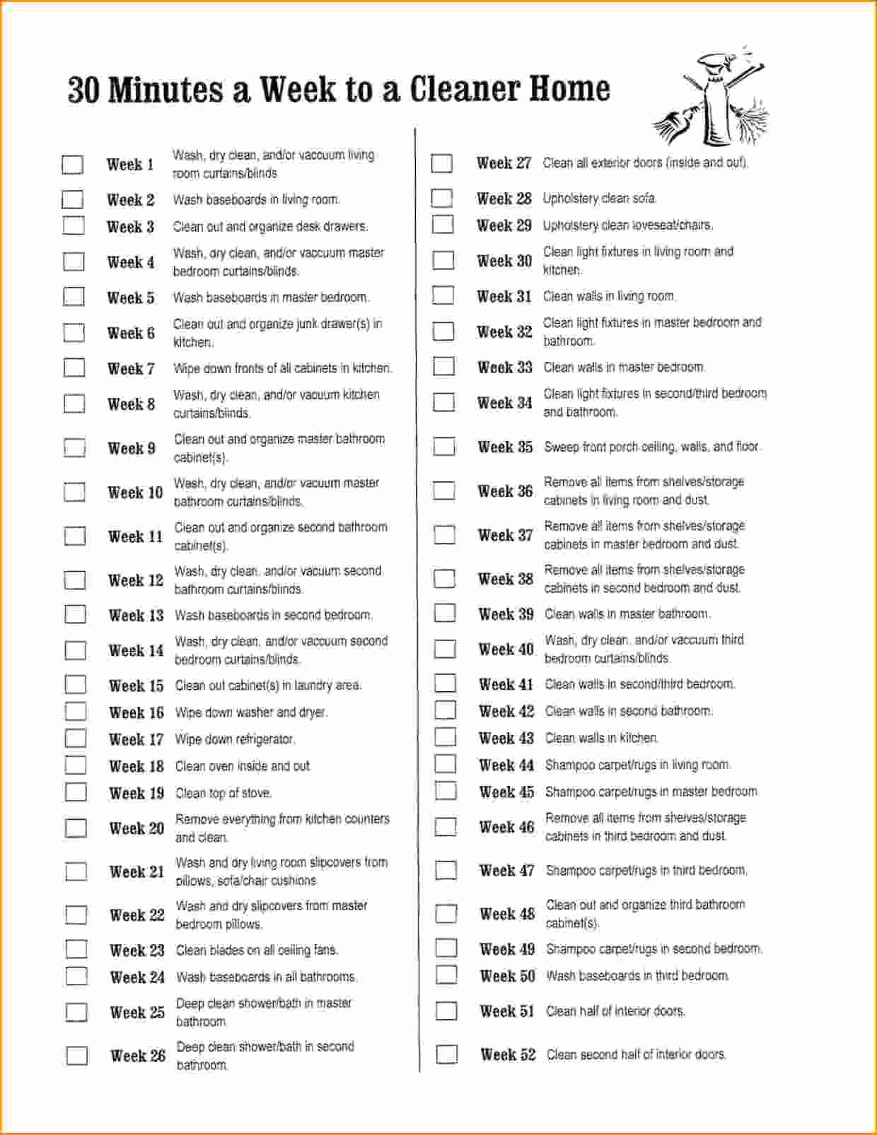 House Cleaning Checklist Pdf
