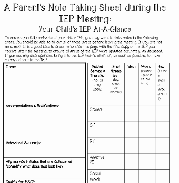 How &amp; why to Take Good Notes In Your Child S Next Iep