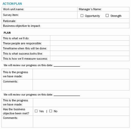 how to action plan post employee engagement survey