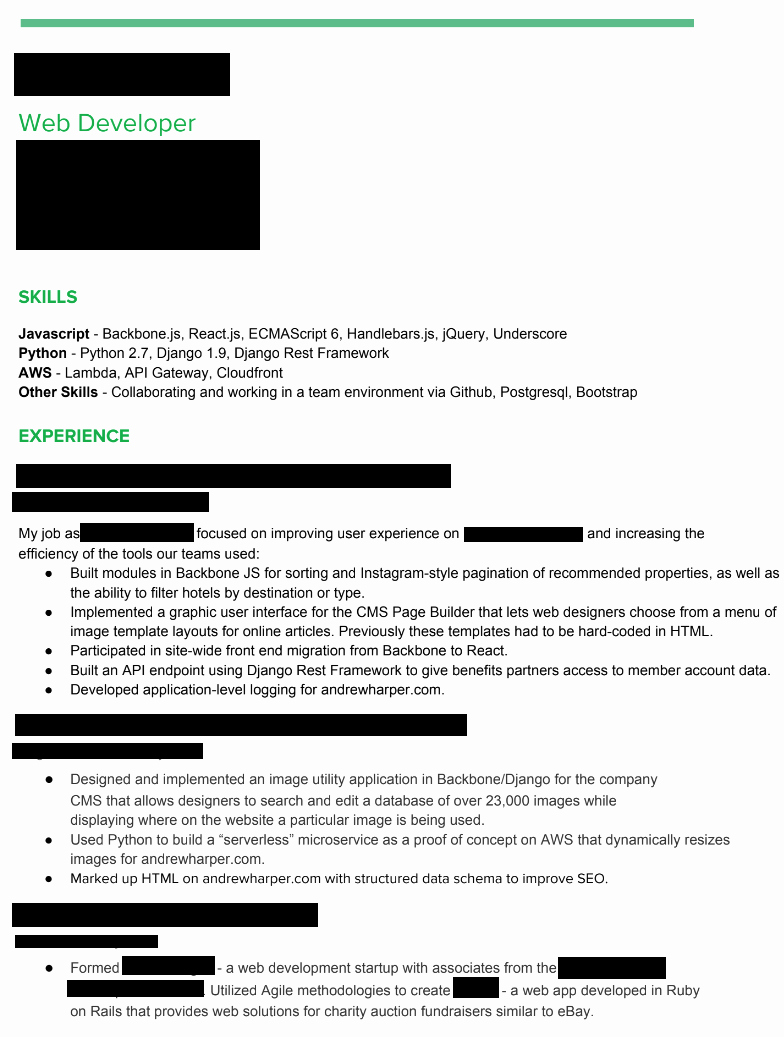 How to Avoid Ting Your Front End Developer Resume